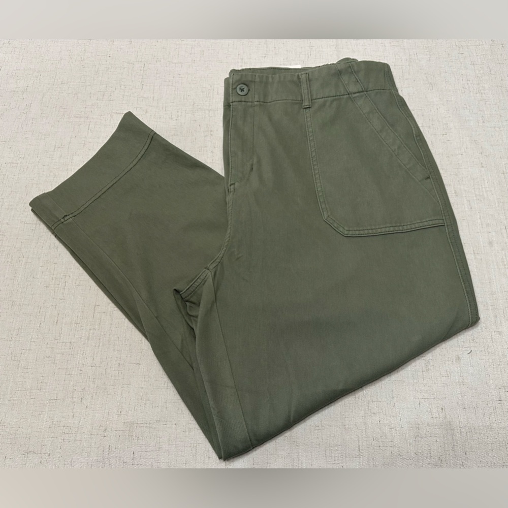 Women's Olive Wide Leg Pants - Picture 2 of 12
